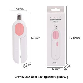 Pet LED Labor-saving Nail Scissors (Option: Pink 15cm-Pet Nail Clippers)
